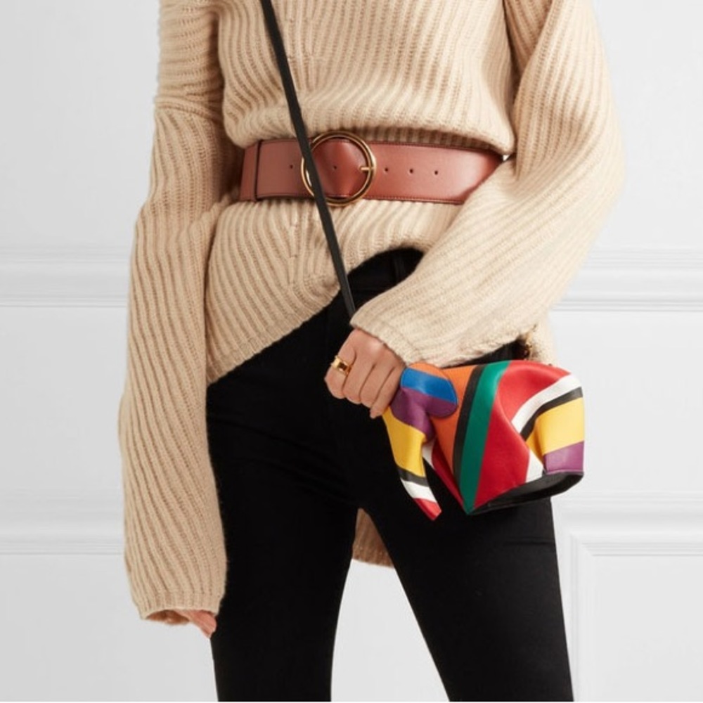 Mini Striped Leather Shoulder Elephant Bag In Multicolor - Picture 3 of 15